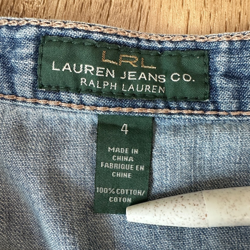 Vintage boho Ralph Lauren jeans a line fit n flare patchwork seam denim skirt - Picture 2 of 9